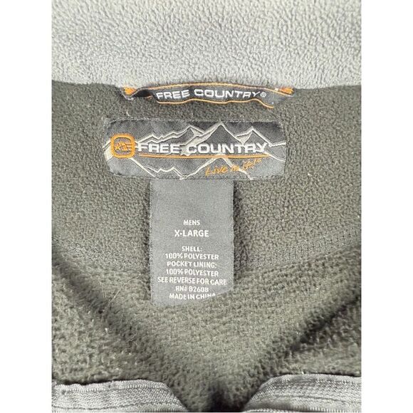 Free Country 1/4 Zip Fleece Jacket Mens Size XL Black 100% Polyester Long Sleeve - Picture 3 of 6